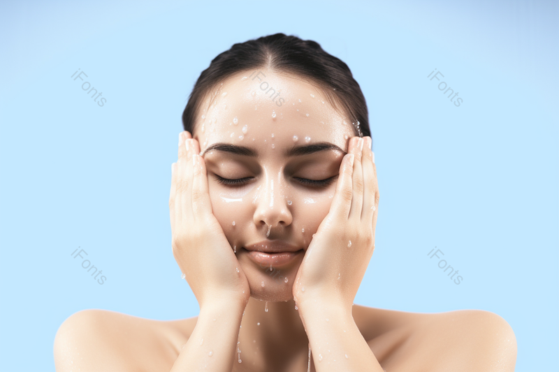 年轻女孩护肤洗脸界面的女性背景图,高清,摄影图,摄影图片,图片大全,摄影图免费下载
